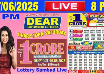Nagaland lottery result board showing Dear lottery winning numbers